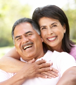 woman and man smiling