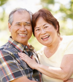 smiling older couple