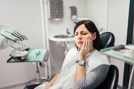 Woman with a toothache